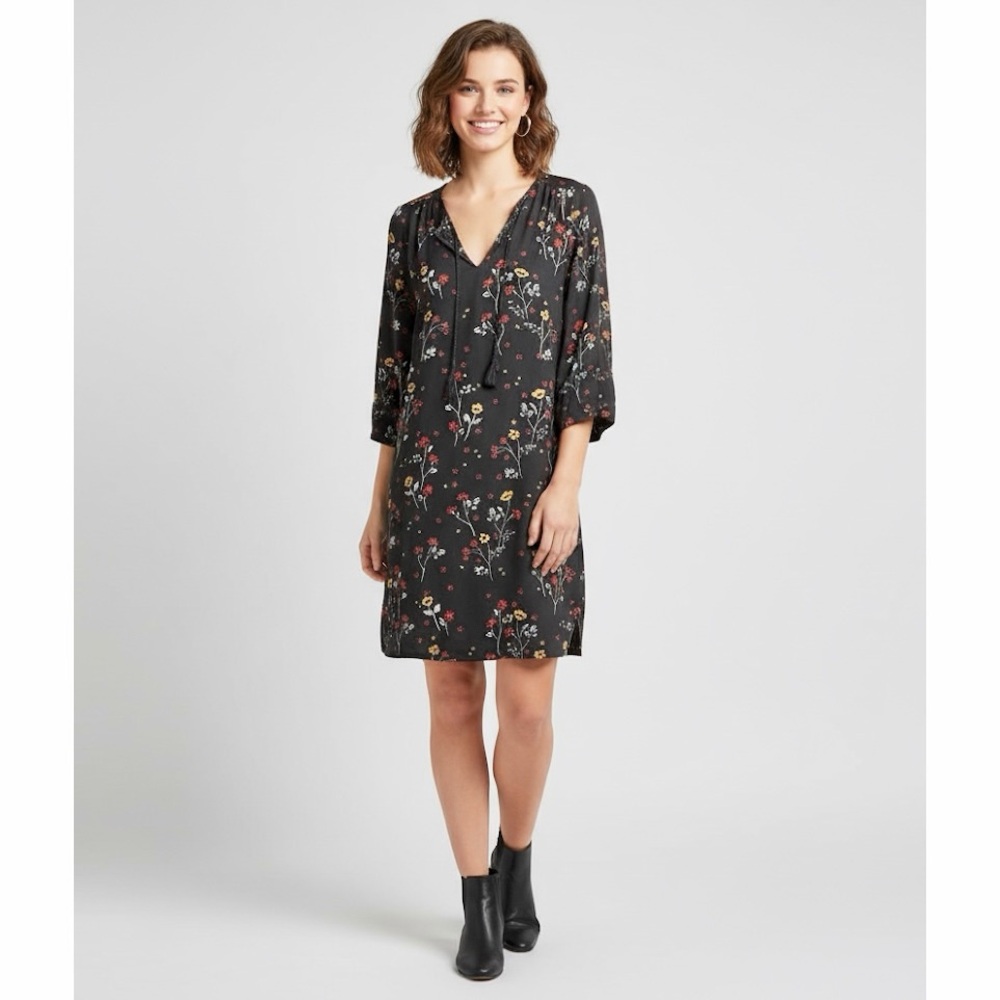 BLL | Moody Floral Quarter Sleeve Sheer Mini Dress